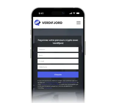 Inscription crypto avec Verdifjord France
